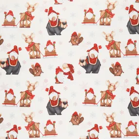 Timber Gnomies - Woodland Gnomes Cream Yardage
