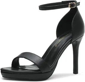Womens High Heels Stilettos Round Toe Ankle Strap High Heel Sandal
