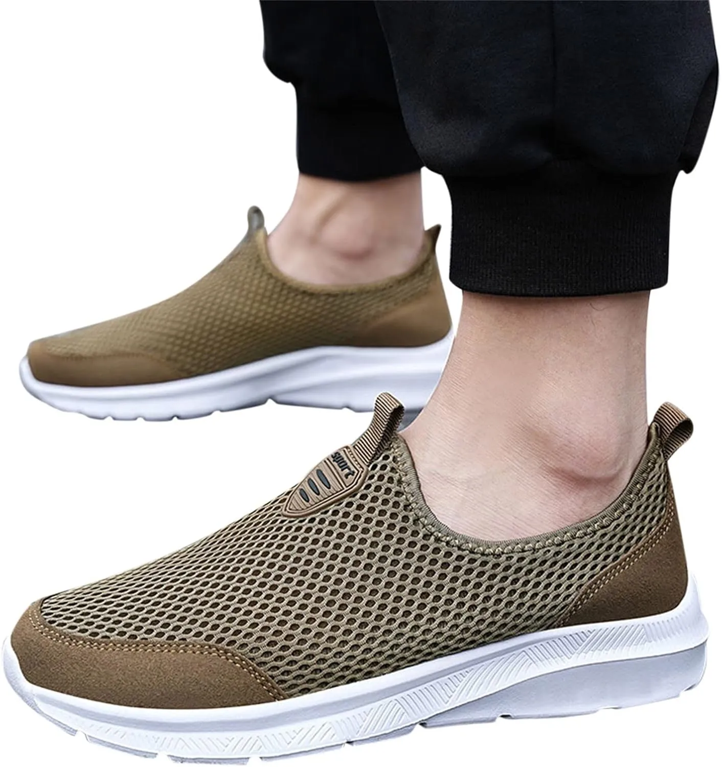 Women's Slip On Sneakers Lightweight Breathable Running Shoes for Men Lether Dressy Casual Shoes Men's Fashion Sneakers White Tennis Shoe Loafers Shoe