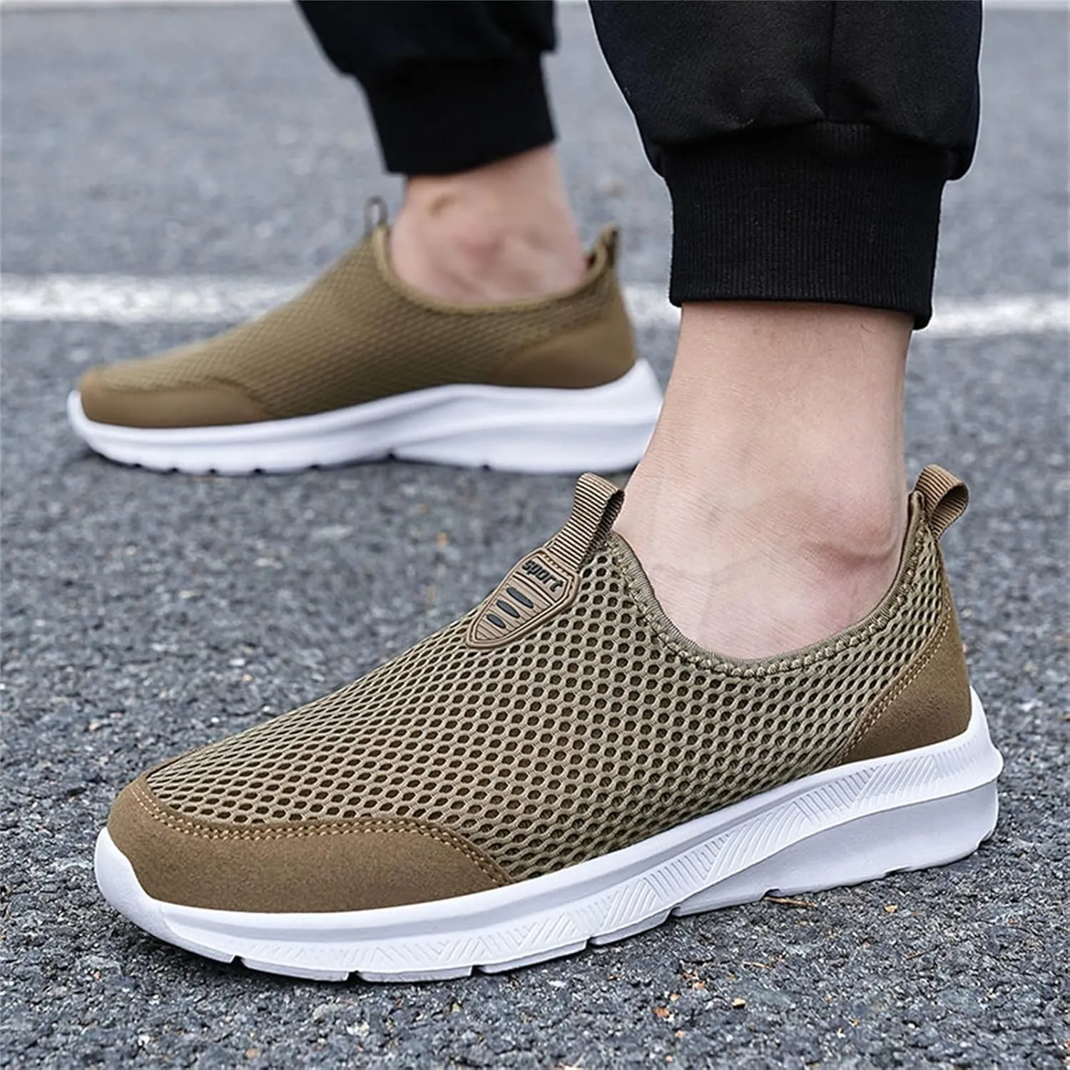 Women's Slip On Sneakers Lightweight Breathable Running Shoes for Men Lether Dressy Casual Shoes Men's Fashion Sneakers White Tennis Shoe Loafers Shoe