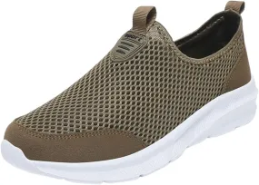 Women's Slip On Sneakers Lightweight Breathable Running Shoes for Men Lether Dressy Casual Shoes Men's Fashion Sneakers White Tennis Shoe Loafers Shoe
