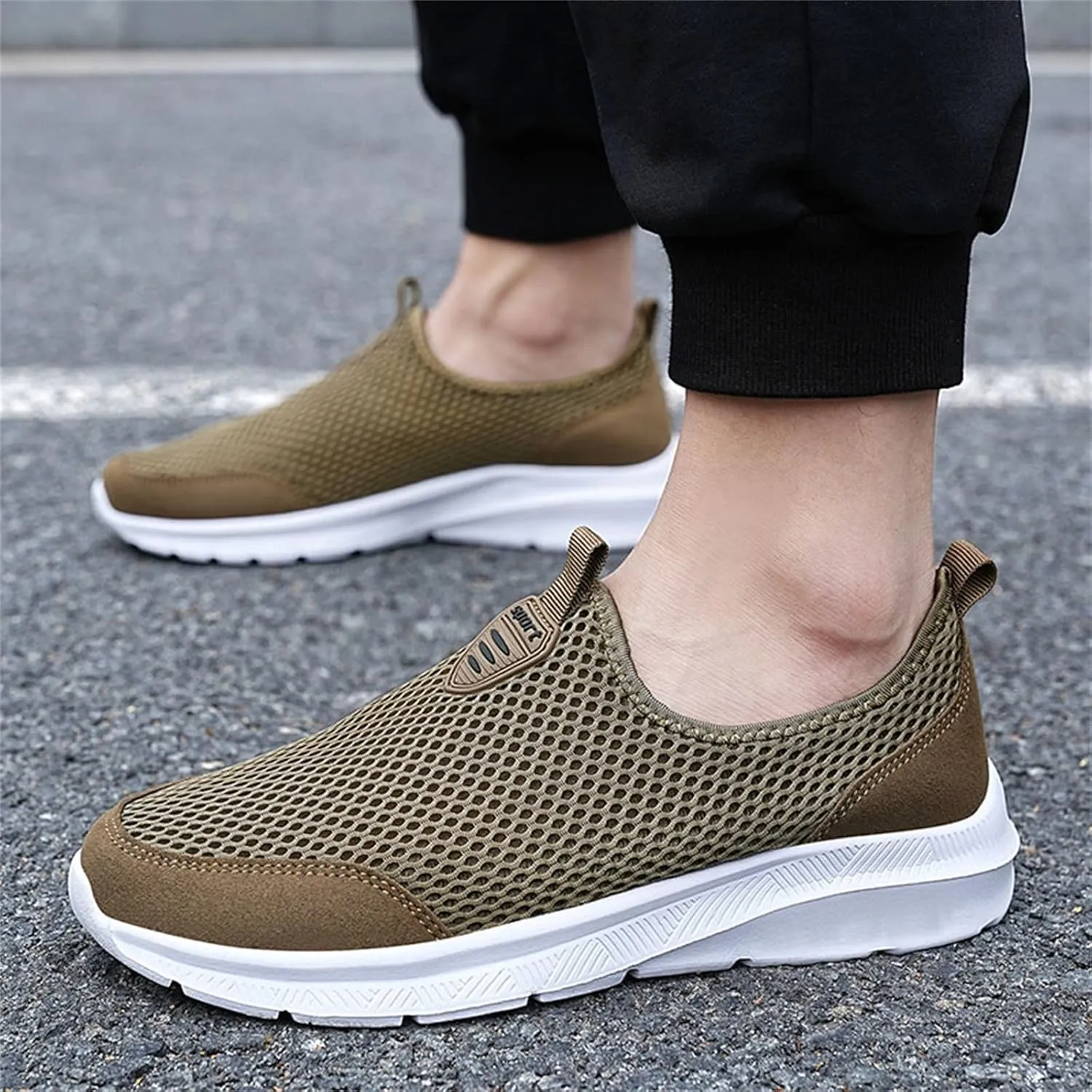 Women's Slip On Sneakers Lightweight Breathable Running Shoes for Men Lether Dressy Casual Shoes Men's Fashion Sneakers White Tennis Shoe Loafers Shoe