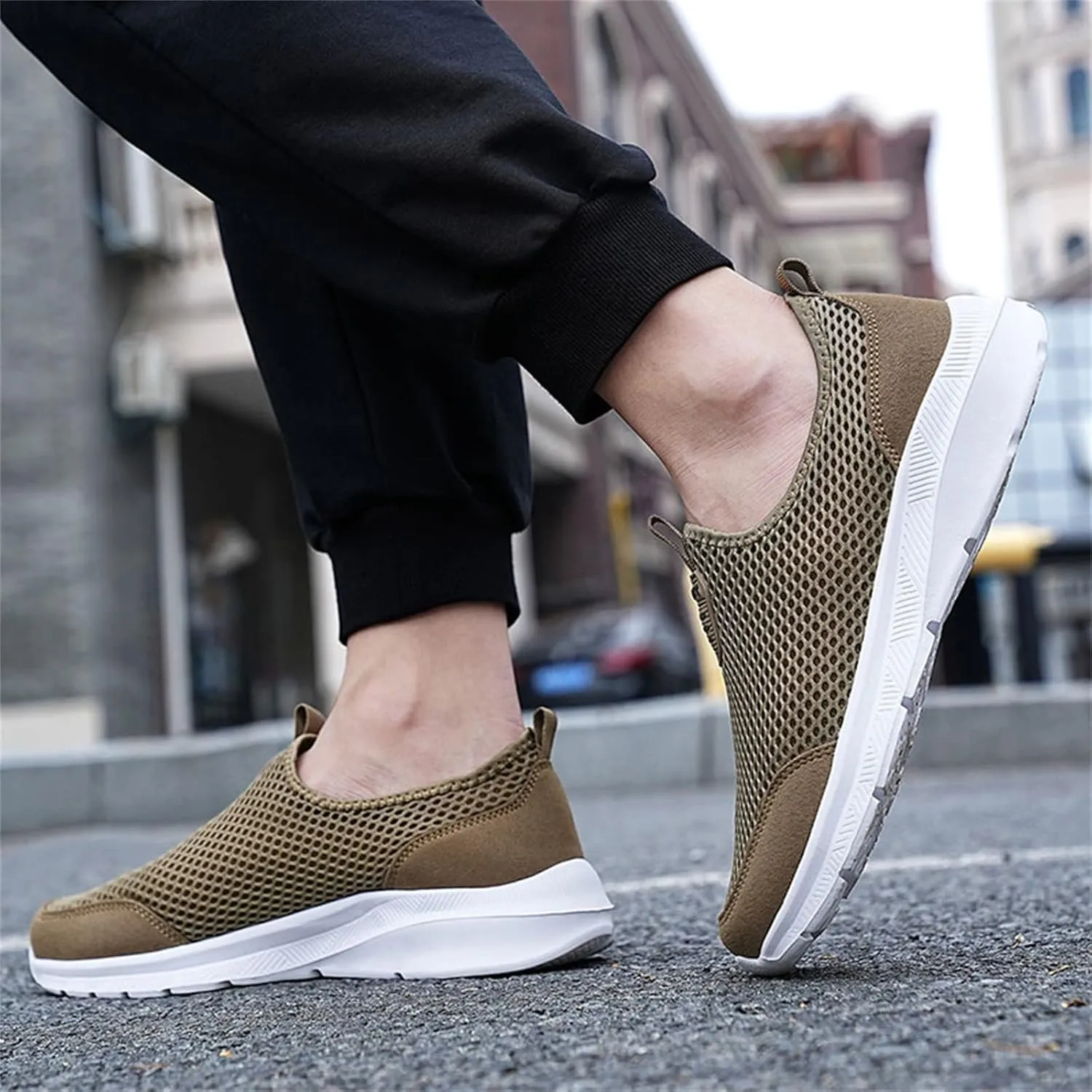Women's Slip On Sneakers Lightweight Breathable Running Shoes for Men Lether Dressy Casual Shoes Men's Fashion Sneakers White Tennis Shoe Loafers Shoe