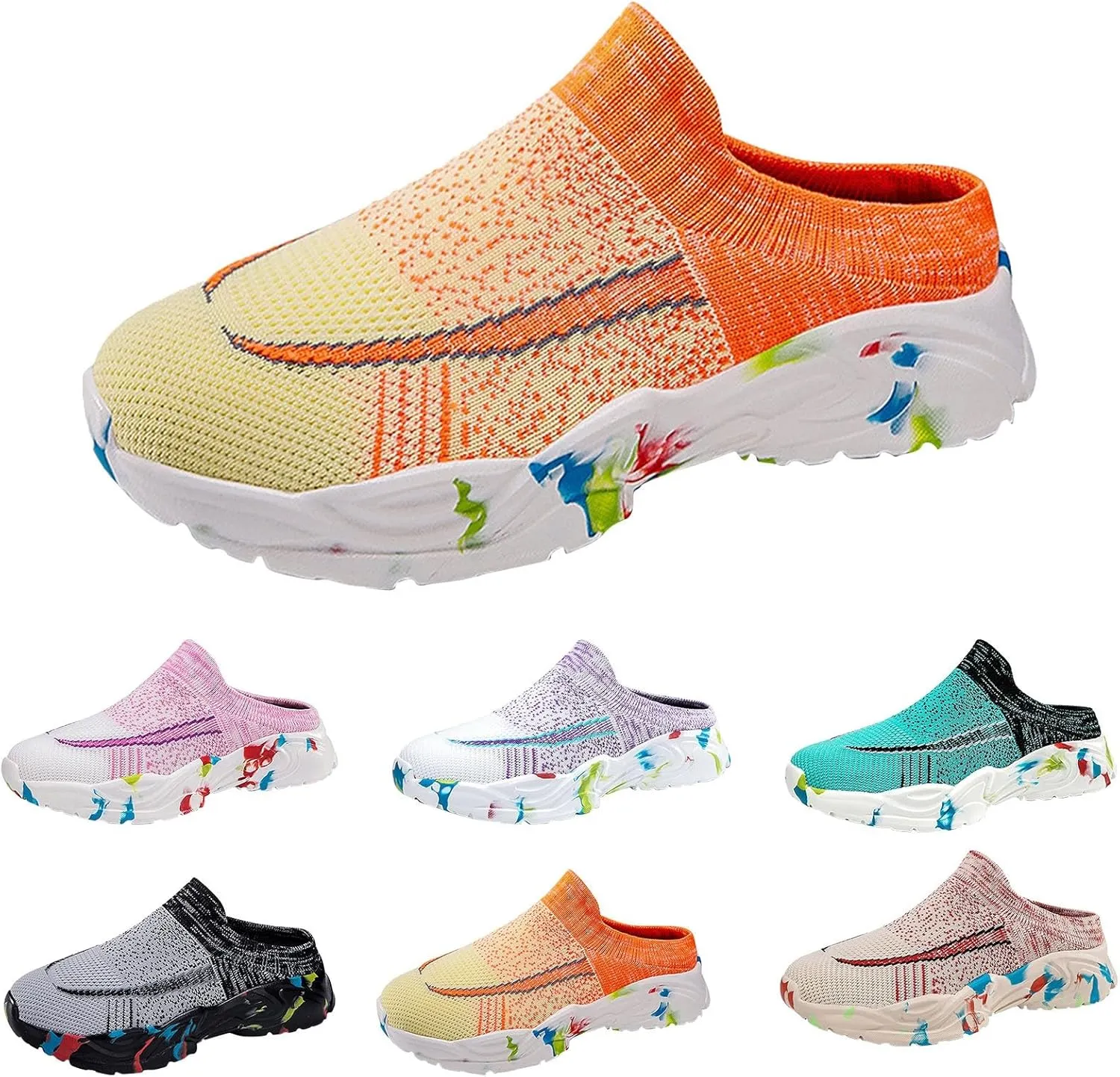 Womens Summer Breathable Mesh Slippers Womens Tennis Shoes Jogging Women Casual Shoes Women's Fashion Sneakers Black Tennis Shoe White Loafers