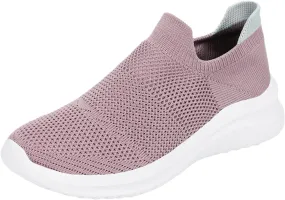 ZSpzx Women's Walking Shoes with Arch Support Mesh Flat Breathable Slip on Sneakers for Plantar Fasciitis Mesh Trainers Comfortable Casual Athletic Running Jogging Shoes for Gym Travel Daily Wear